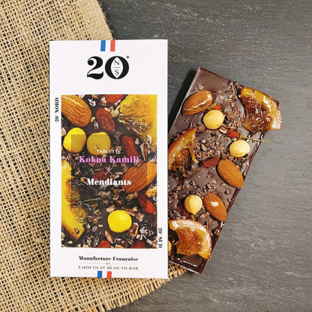 Tablette de chocolat Kokoa Kamili Mendiants 76 %